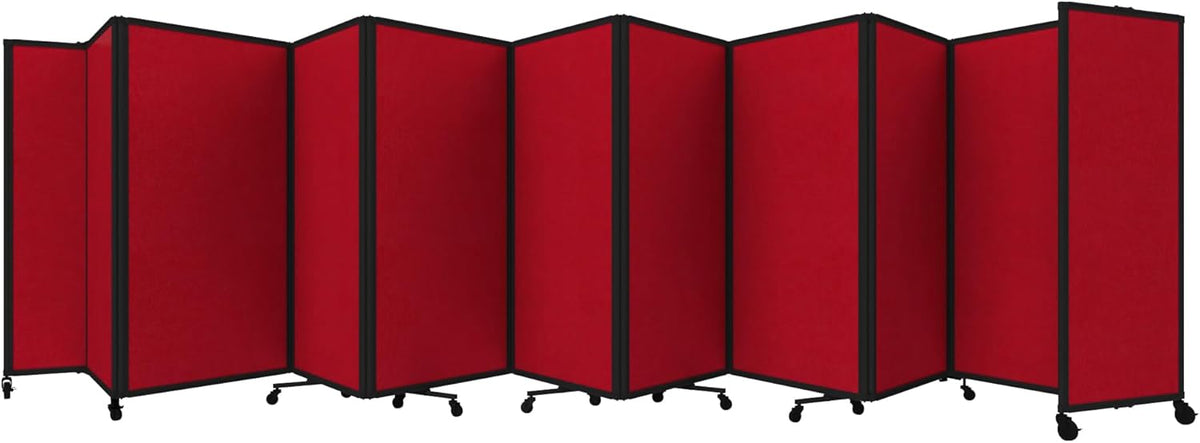 Versare Room Divider 360 Portable Wall Partition | Folding Panels | Large Freestanding Divider | Locking Wheels | Temporary Room Separator