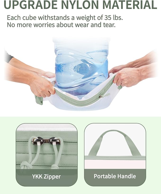 ECOHUB 6 Set Compression Packing Cubes, Lightweight Vacation Travel Essentials