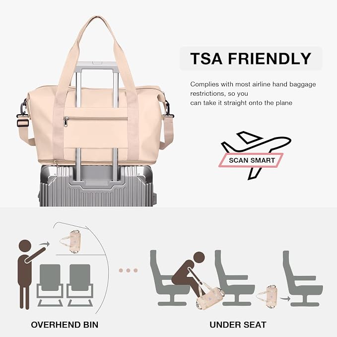 Travel Duffel Bag, Sports Tote Gym Bag, Shoulder Weekender Overnight Bag