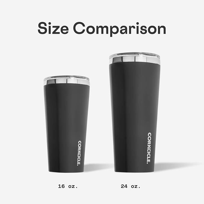 Corkcicle Classic Tumbler - Keeps Drinks Cold for 9 Hours & Hot for 3 - Triple-Insulated Stainless Steel - Holiday Tumbler Gift - 24 oz - Flint
