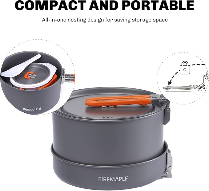 Fire-Maple Feast 4 Piece Camping Cookware Cookware Cookware Kit Outdoor