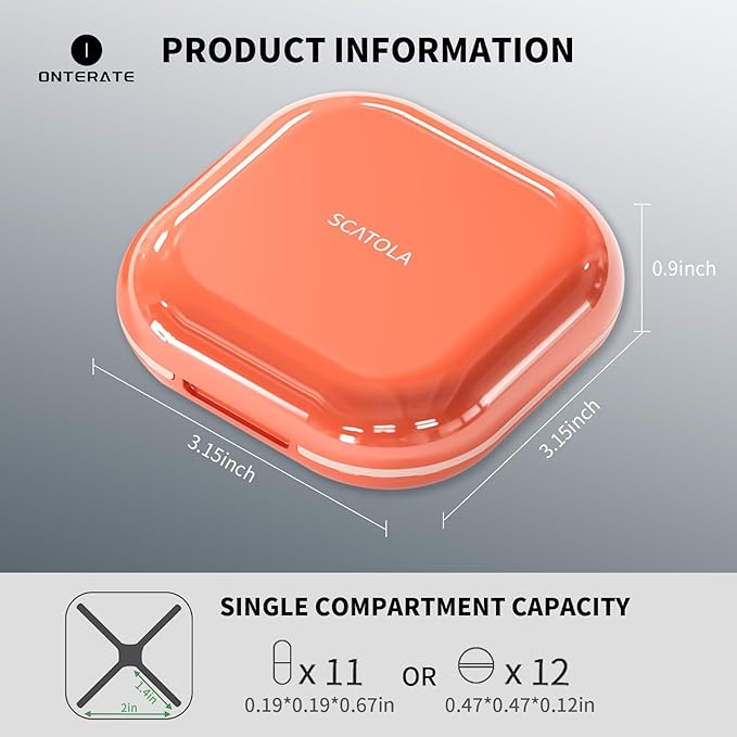 Small Pill Case, Travel Pill Box, Portable Pill Organizer, Pill Container