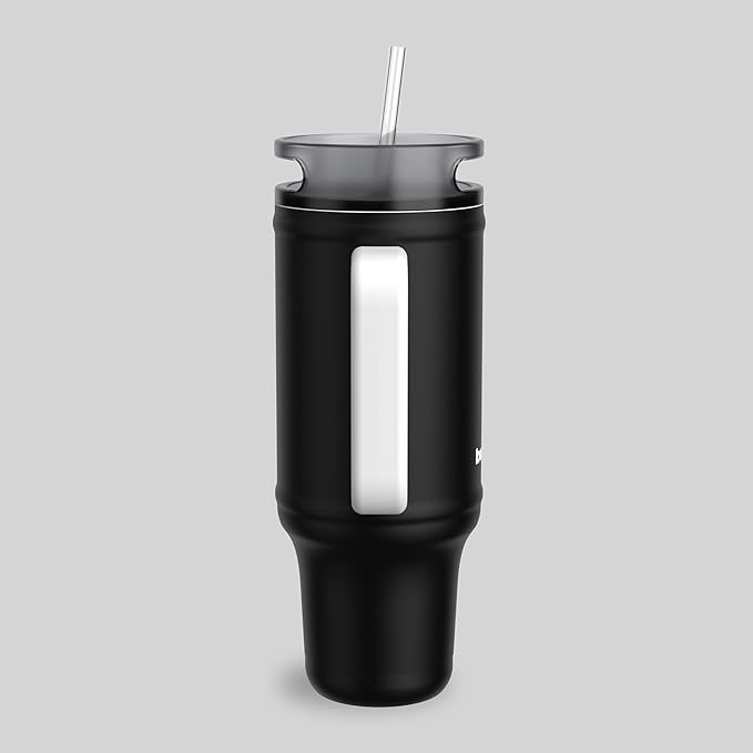 bubba 40 oz Insulated Stainless Steel Tumbler with Handle and Straw - Leakproof, Dishwasher Safe, Cup Holder Tumbler, Lead-Free and BPA-Free, Office Siren