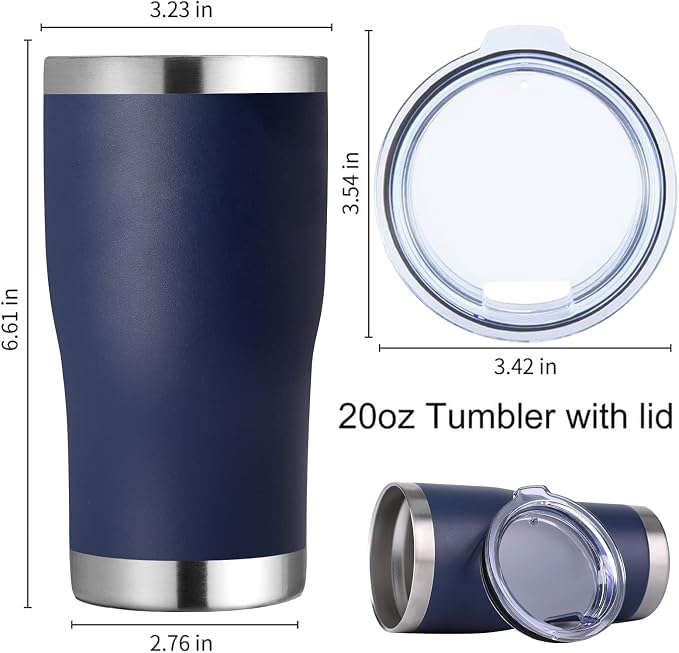 DOMICARE 20oz Tumbler with Lid Stainless Steel Tumblers Bulk, Double Wall