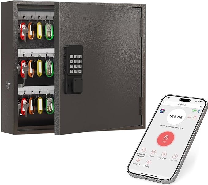 WeHere Smart Key Lock Box, Wall Mounted Key Cabinet