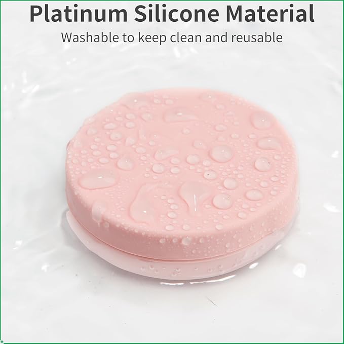 2 Pack Small Pill Box, 3 Compartment Round Silicone Travel Pill Box