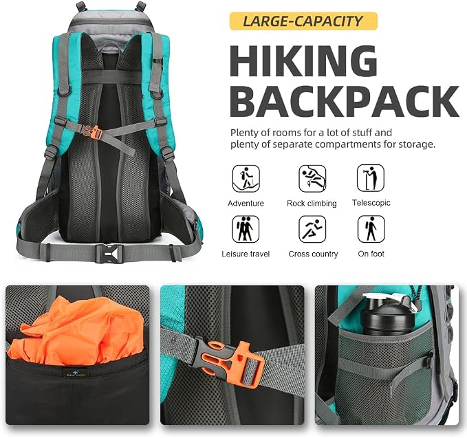 King'sGuard 60L Hiking Backpack Large Waterproof Camping Backpack