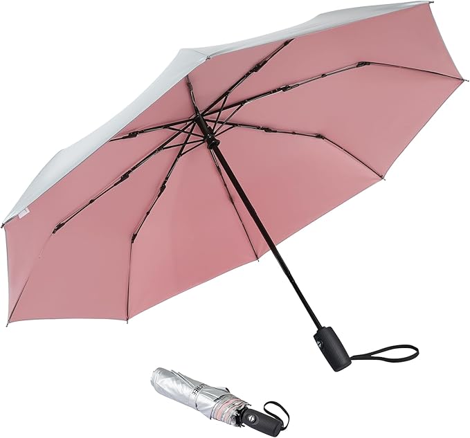 G4Free UPF 50+ UV Protection Large Travel Umbrella 42/46 Inch Auto Open Close