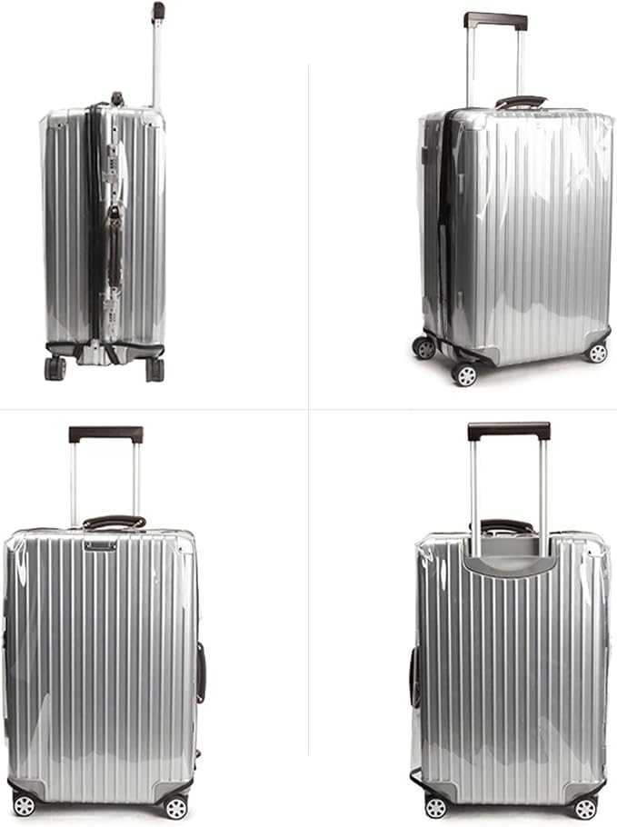 Transparent PVC Suitcase Cover, No Disassembly Required Clear Luggage Protector