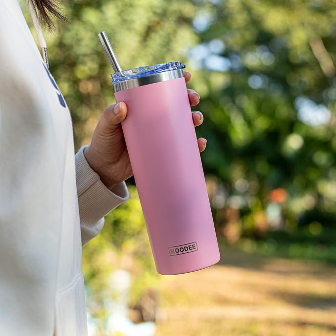koodee 20 oz Stainless Steel Skinny Tumbler Double Wall Insulated Water Tumbler