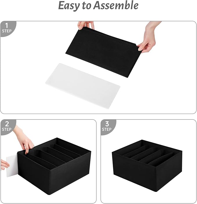 Jeans Drawer Organizers for Clothing, 5 Compartment Wardrobe Storage Box