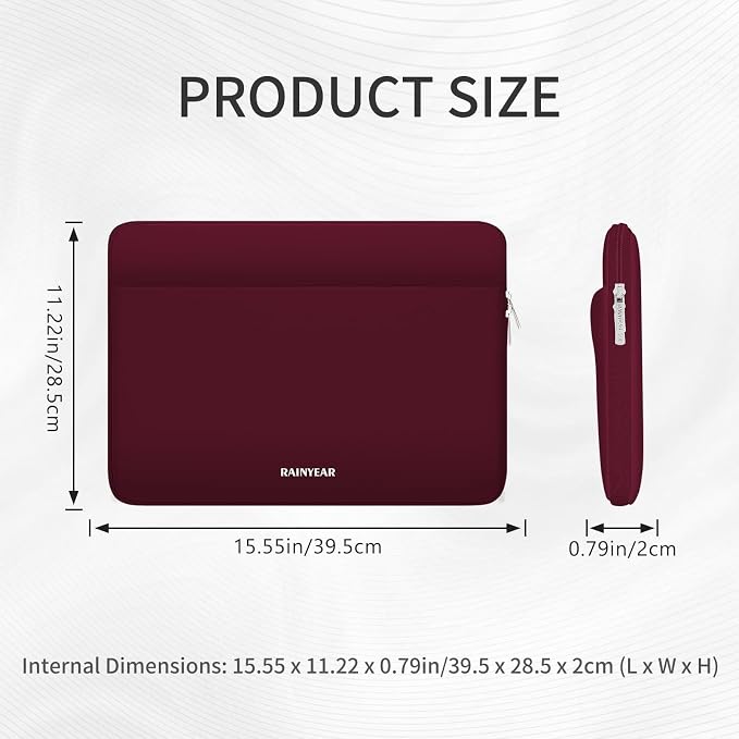 RAINYEAR Laptop Sleeve Case 15.6 Inch, Protective Portable Case