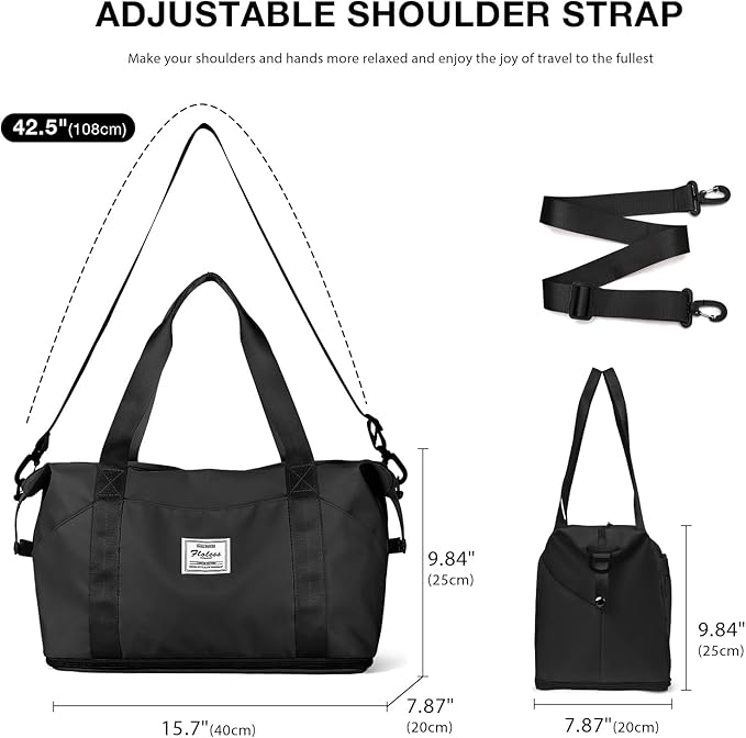 Travel Duffel Bag, Sports Tote Gym Bag, Shoulder Weekender Overnight Bag