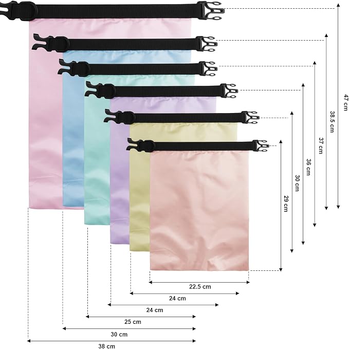 Shappy Waterproof Dry Bag Set 6 Sizes Lightweight Sacks and Long Adjustable