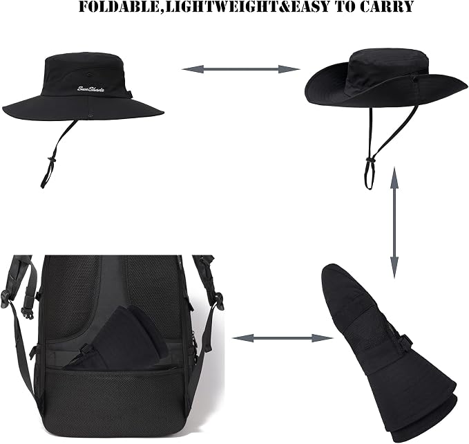 Womens Summer Sun Hat Beach Hat Wide Brim Outdoor UV Protection Hat Foldable
