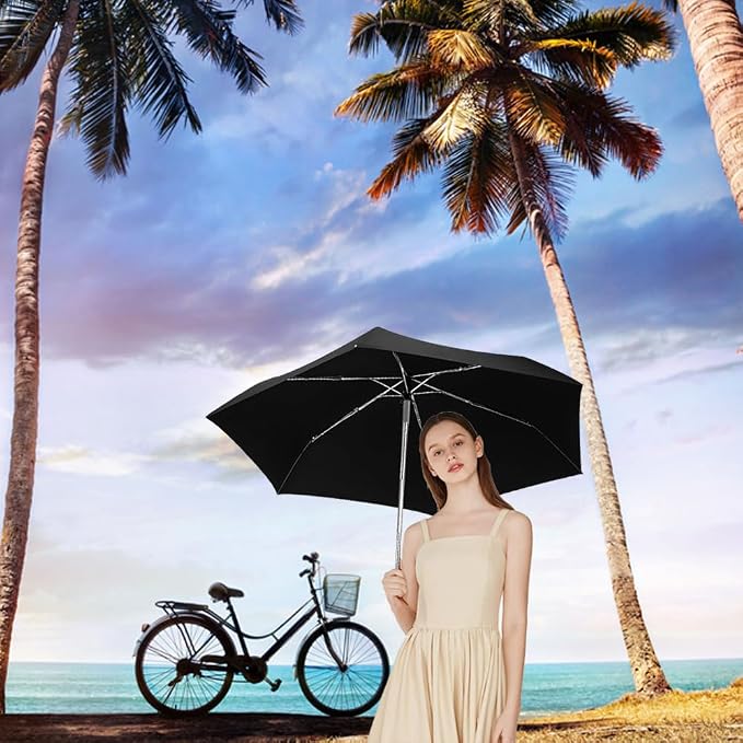 Goothdurs Mini Travel Compact Automatic Umbrella Small Lightweight Folding Rain