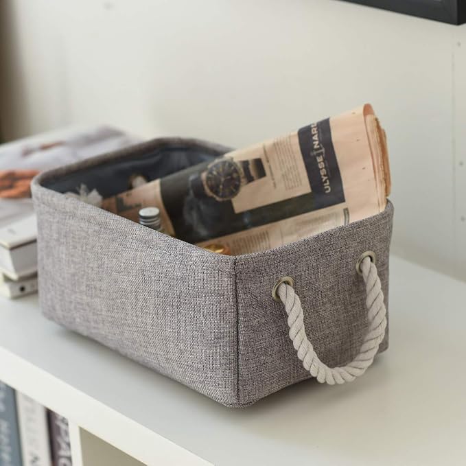 TheWarmHome Large Storage Bins Basket, 2 Pack Grey Fabric Storage Cubes