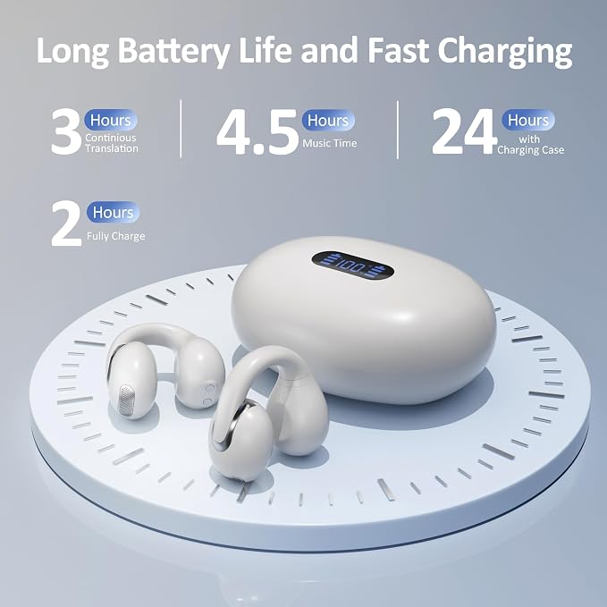 Language Translation Earbuds Real Time, IAMJOY Language Translator Earbuds Open