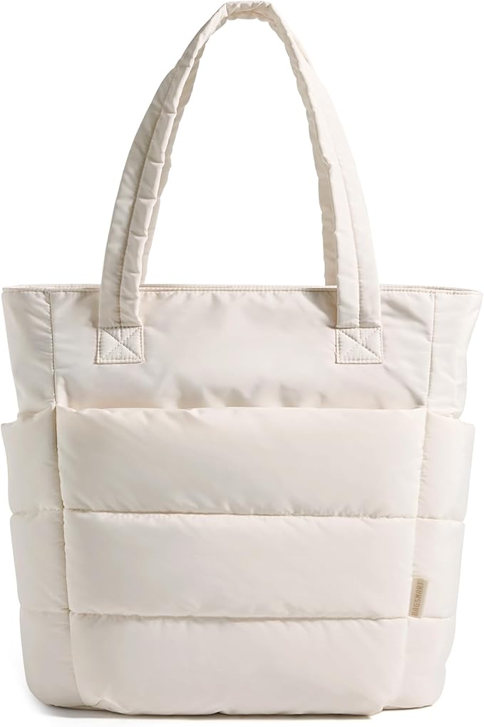 BAGSMART Tote Bag for Women, Lightweight Puffy Tote Bag