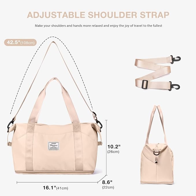 Travel Duffel Bag, Sports Tote Gym Bag, Shoulder Weekender Overnight Bag