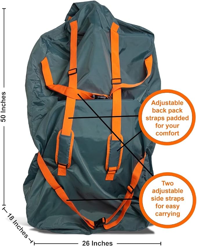 Extra Large, Heavy Duty Stroller and Car Seat Gate Check Bag, Compatible with: