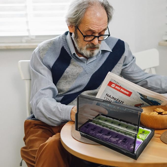 Extra Large Weekly Pill Organizer 2 Times a Day