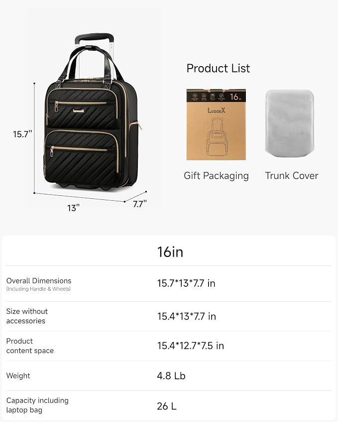 LUGGEX Underseat Carry On Luggage