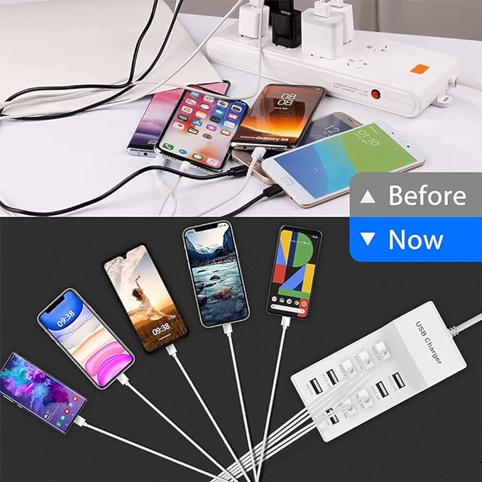 10-Port USB Wall Charger Station