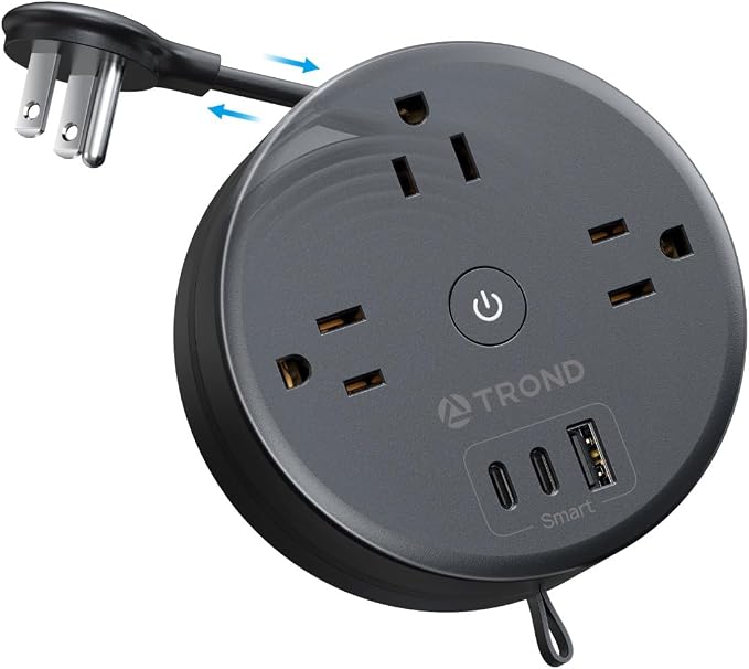TROND Retractable Extension Cord Power Strip