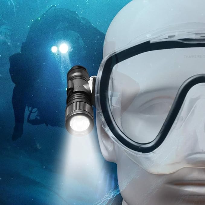 ORCATORCH D560 Mini Scuba Dive Light Headlamp 650 Lumen Mask Diving Flashlight