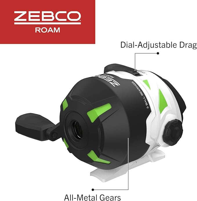 Zebco Roam Telescopic Fishing Rod and Spinning or Spincast Fishing Reel Combo