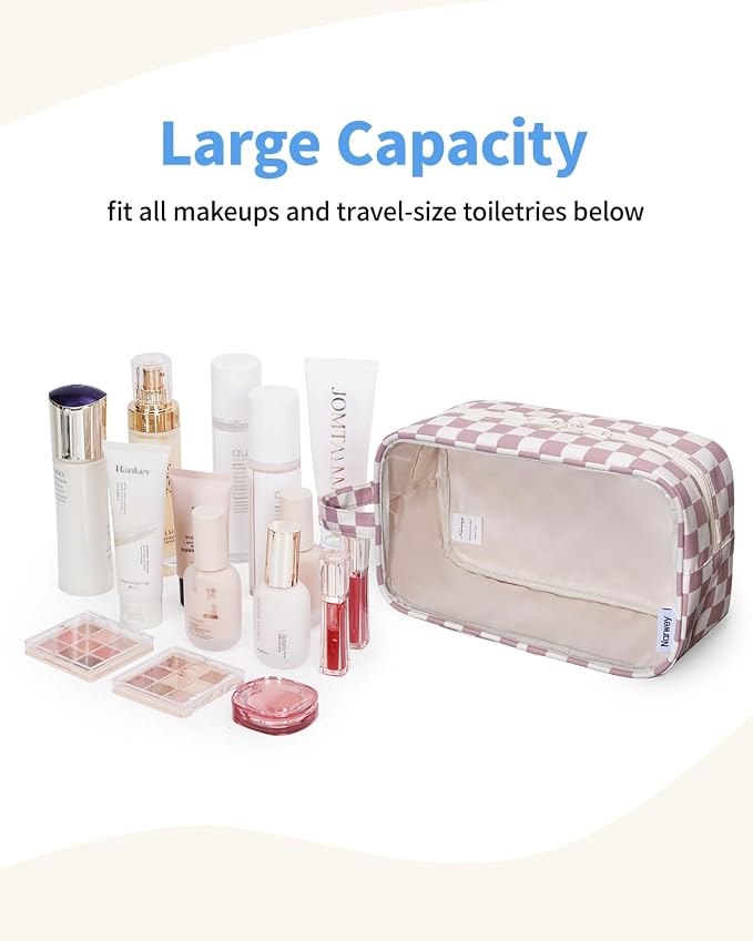 Narwey Clear Toiletry Bags for Traveling Women Men, Make Up Organizer, Skincare