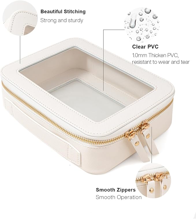 Travel Clear Makeup Bag Set, TSA Approved Cosmetic Bag Case