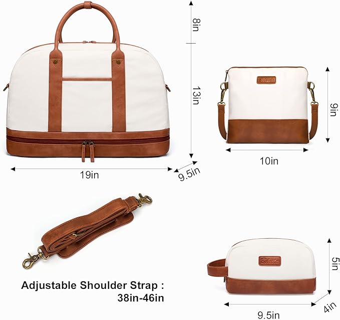 Weekender Bag for Women Canvas Overnight Bag Large Travel Tote Bag Carry on