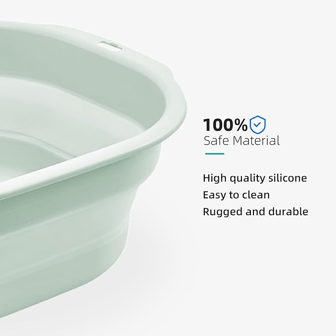 2 Pack Collapsible Wash Basin Set, Foldable Dish Tub, Small Medium Portable Sink