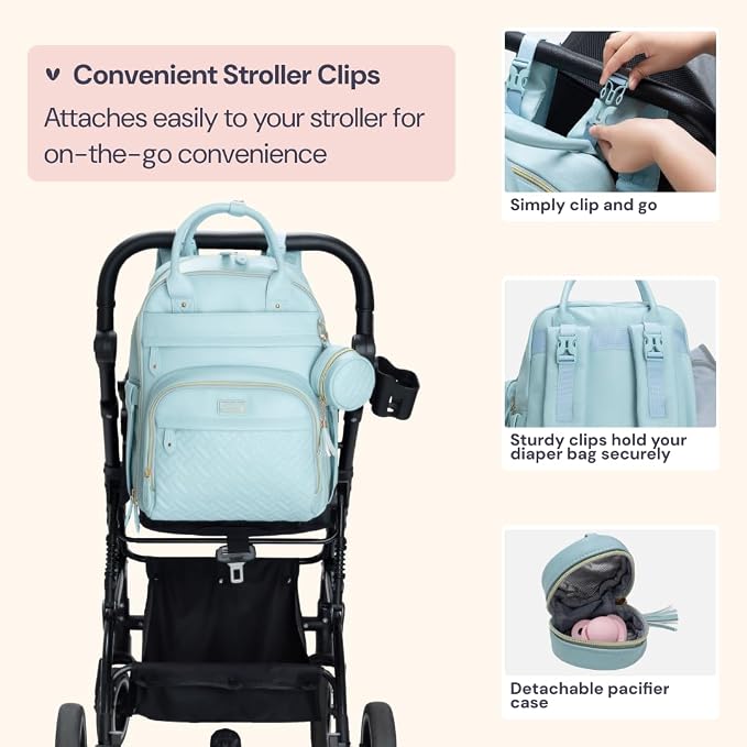 BabbleRoo Leather Diaper Bag Backpack