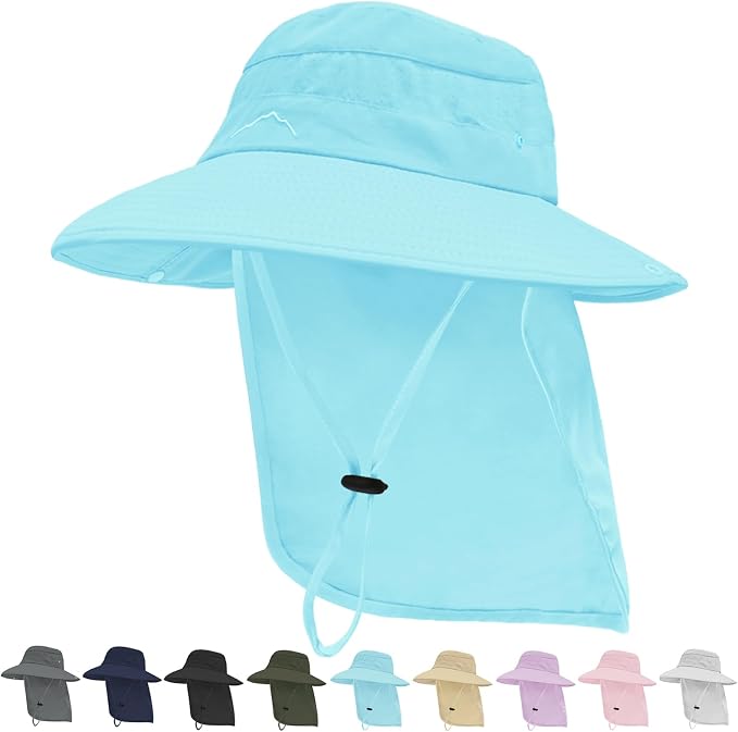 Sun Hats for Men Women, UPF50+ Protection Safari Hat, Wide Brim Fishing Hat