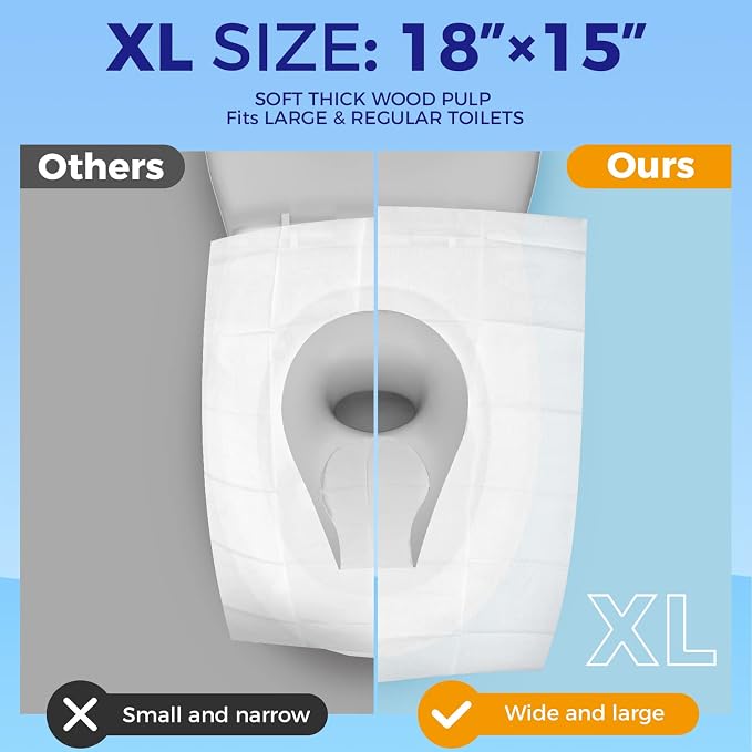 YGDZ Toilet Seat Covers Disposable, XL Flushable Toilet Seat Covers Travel