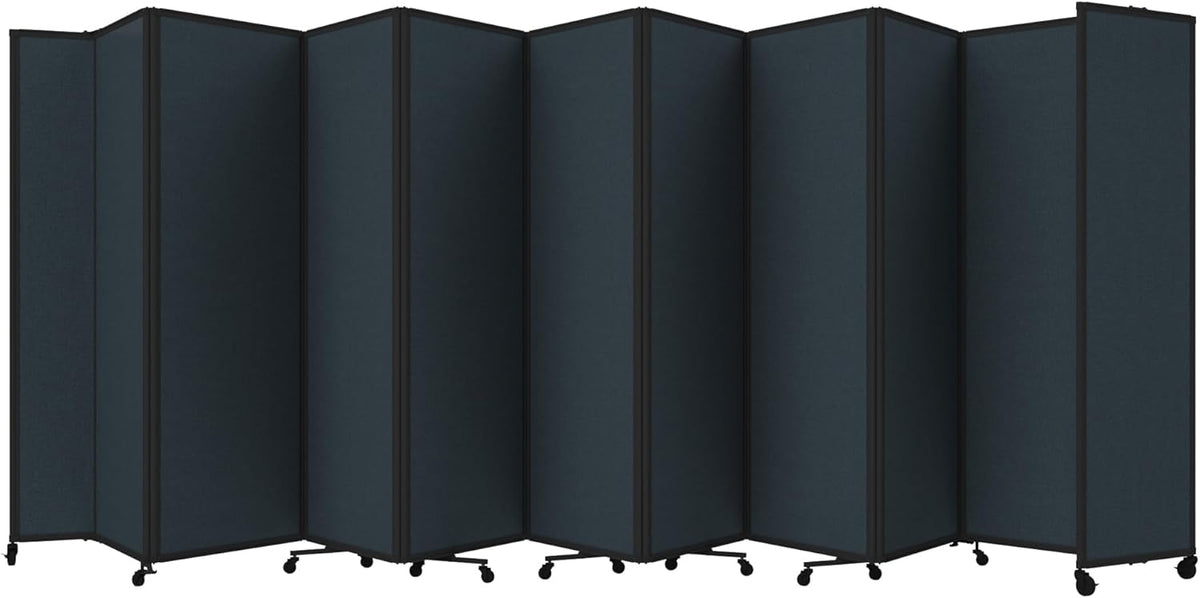 Versare Room Divider 360 Portable Wall Partition | Folding Panels | Large Freestanding Divider | Locking Wheels | Temporary Room Separator