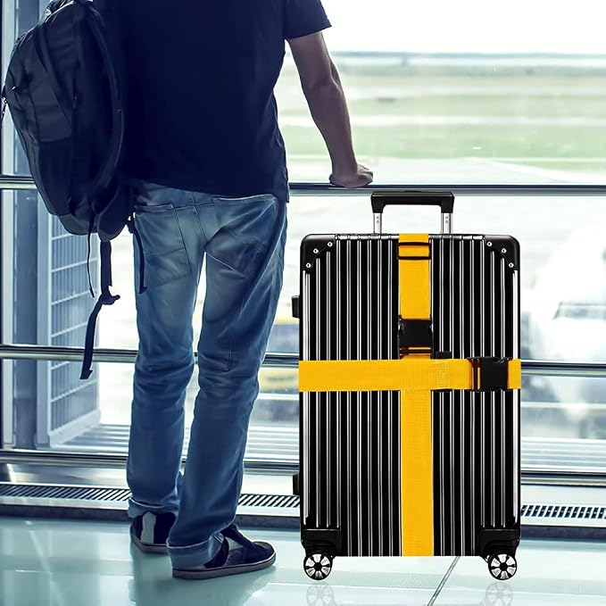Luggage Straps for Suitcases TSA Approved-2 Pack Bright Personalized Luggage