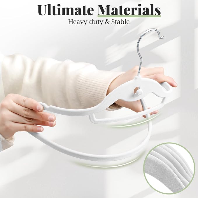 Velvet Felt Stackable Hangers 50 Pack, Non Slip,
