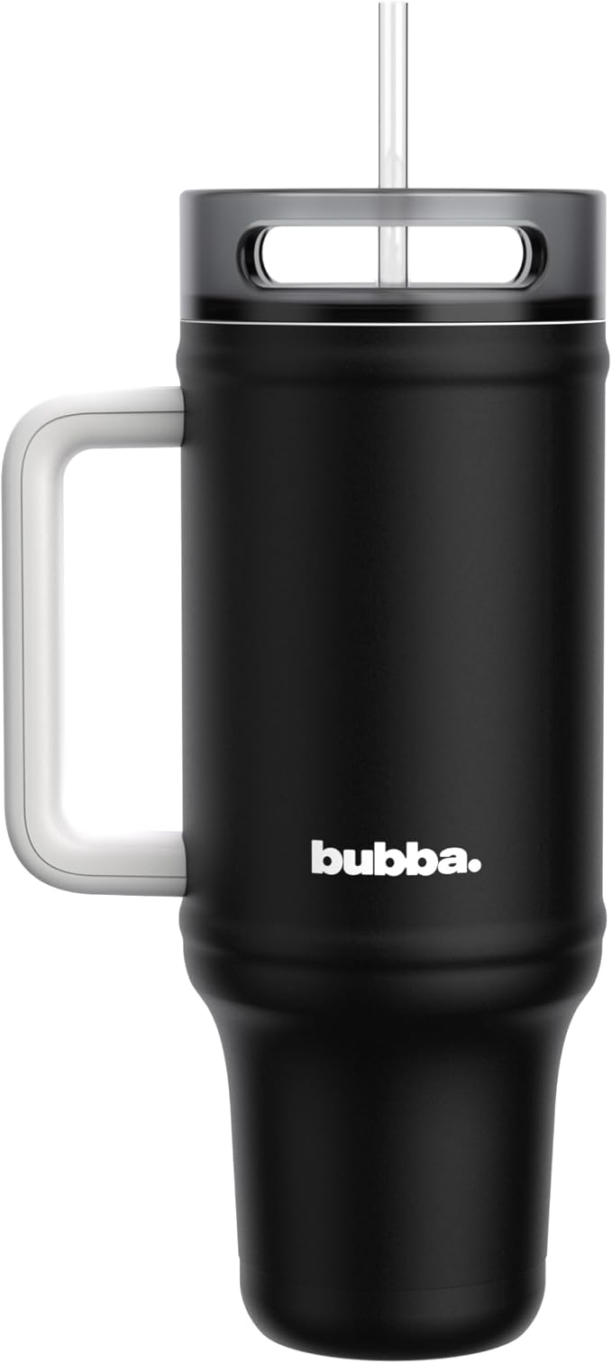 bubba 40 oz Insulated Stainless Steel Tumbler with Handle and Straw - Leakproof, Dishwasher Safe, Cup Holder Tumbler, Lead-Free and BPA-Free, Office Siren
