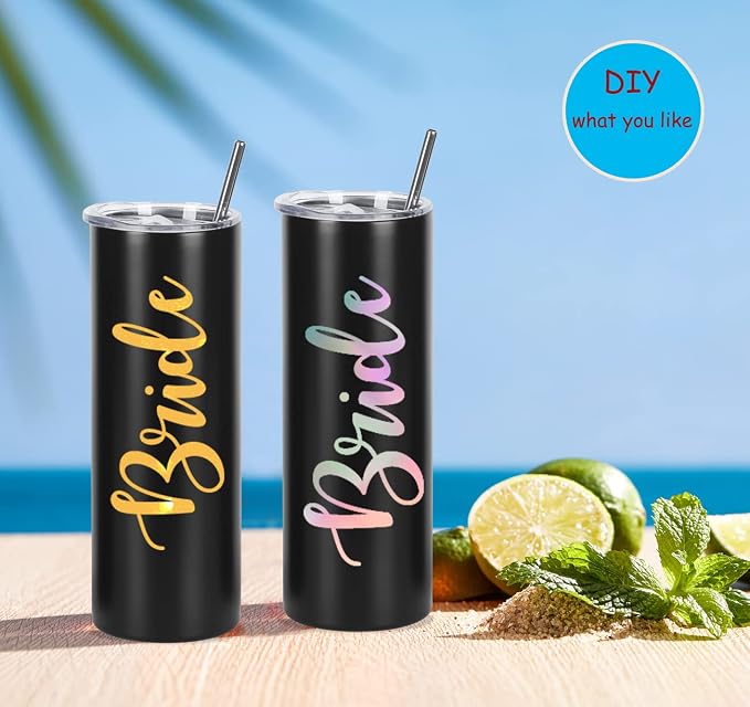 24 Pack 20 Oz Straight Skinny Tumblers,Individually Gift Boxed Stainless Steel Slim Skinny Tumbler Set Bulk, 20 Oz Insulated Slim Thin Travel Tumbler Cup for Diy, Black