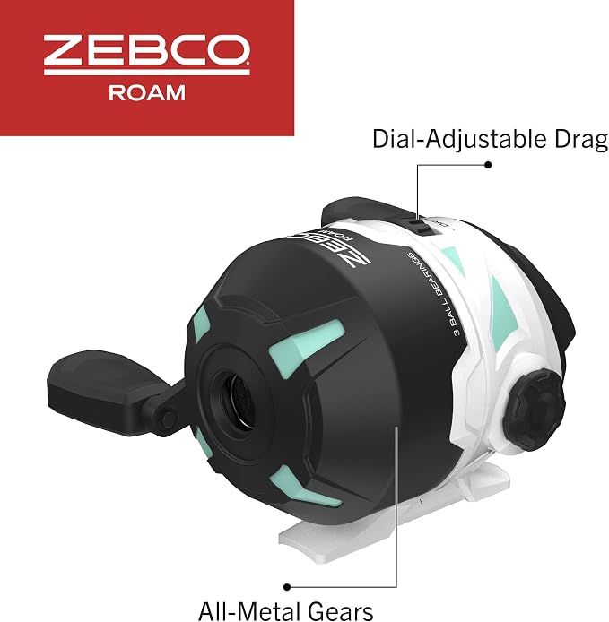 Zebco Roam Telescopic Fishing Rod and Spinning or Spincast Fishing Reel Combo