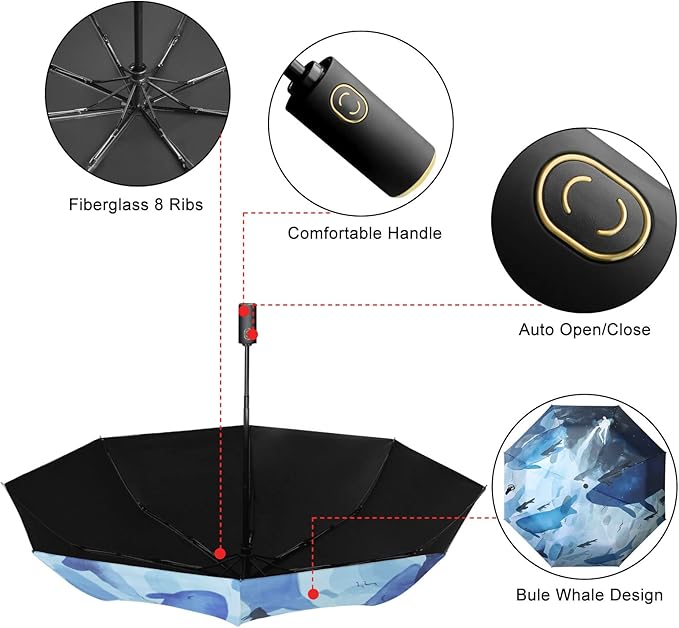 Cuby UV Sun Umbrella Compact Folding Travel Umbrella Auto Open and Close