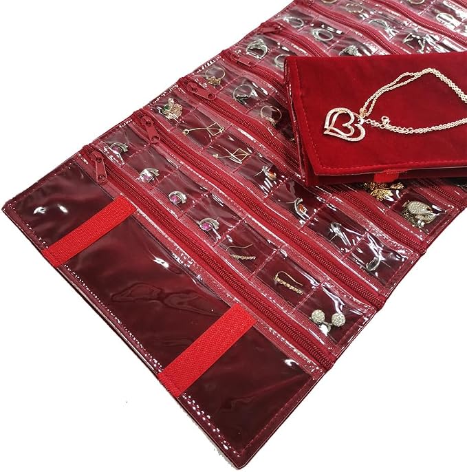 Travel Jewelry Roll Bag Portable Organizer Pouch