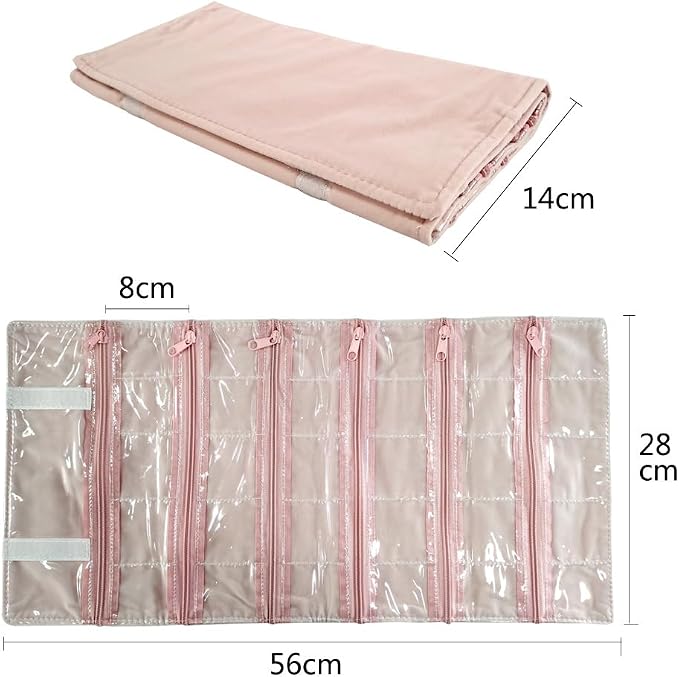 Travel Jewelry Roll Bag Portable Organizer Pouch
