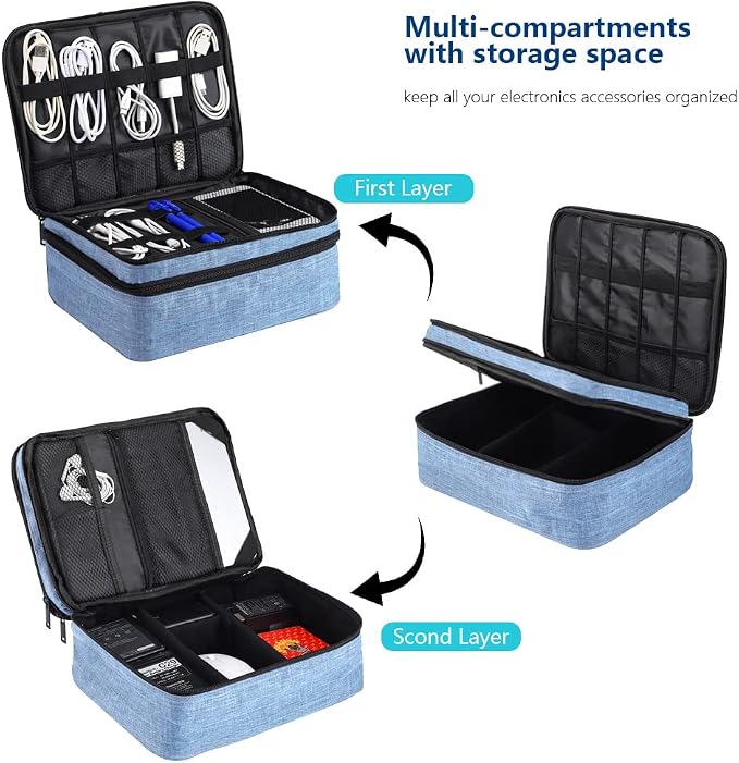 Travel Electronics Organizer, Waterproof Cable Organizer Bag