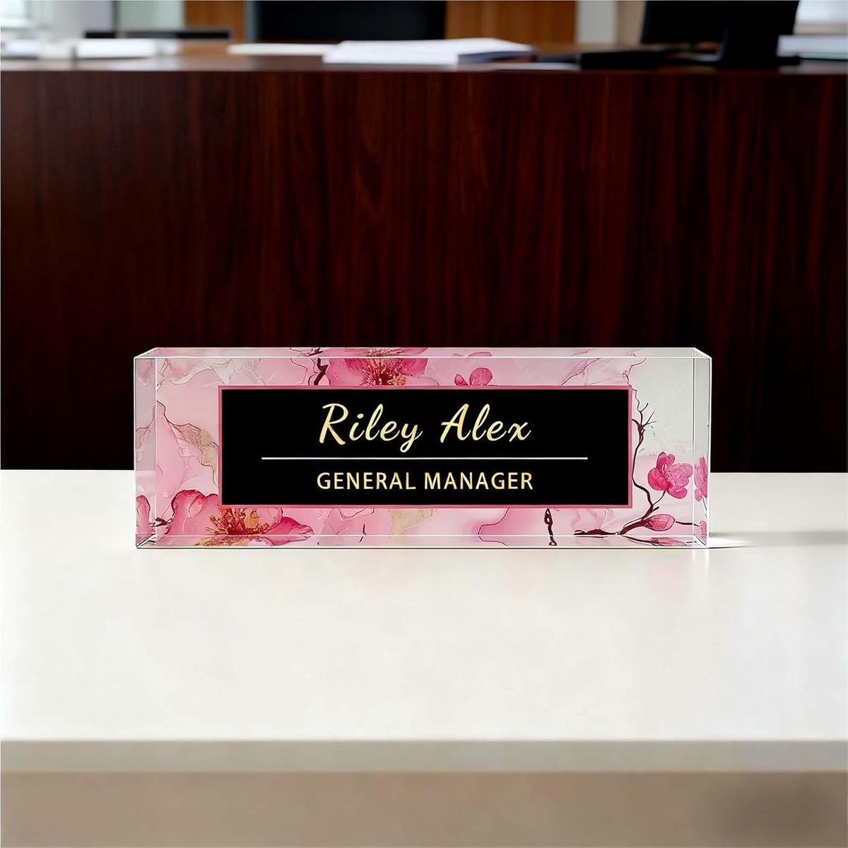 Desk Name Plate Personalized, Office Decor Cute Desk Accessories for Employee Appreciation Gifts Office Gifts for Boss, Teacher (S2)