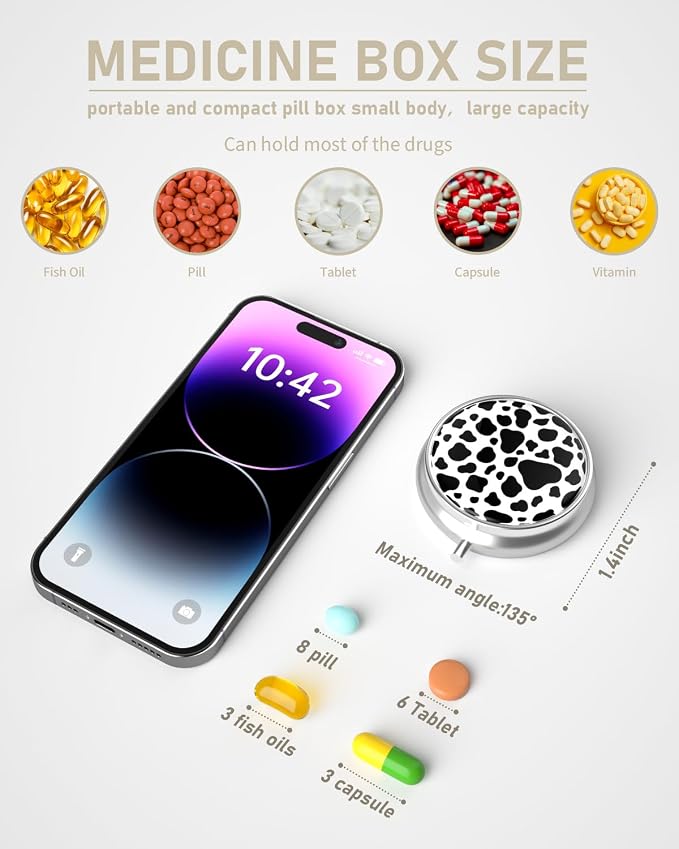 Pill Box, 3 Compartment Portable Travel Medicine Box